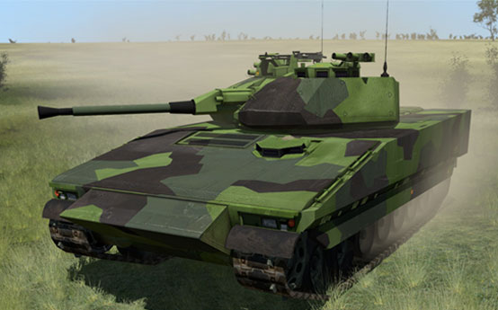 CV90 3D model in VBS3 for Swedish Armed Forces training 