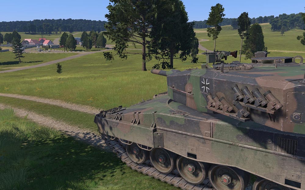 A Leopard tank in VBS4: Run up unlimited virtual track miles in VBS4.