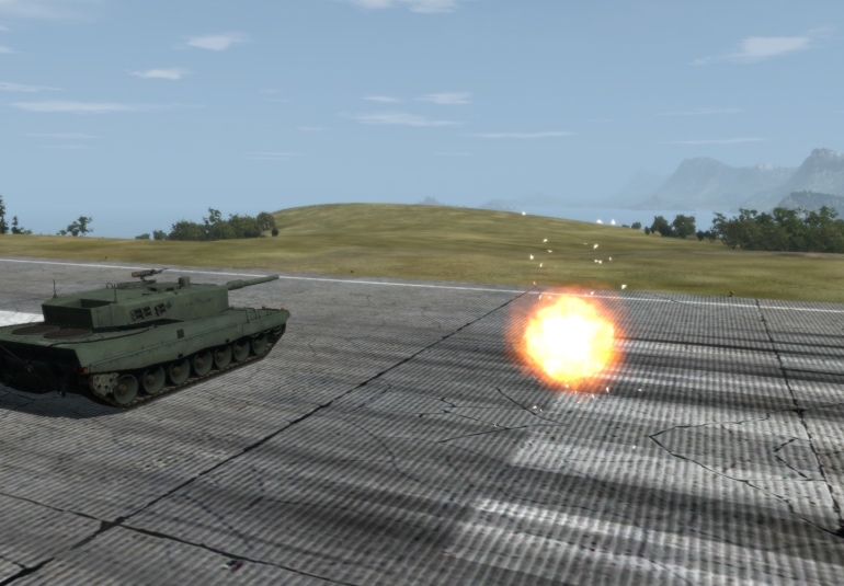Virtual Active Protection System Destroys Incoming Projectile VBS3 tank experimentation Norway FFI