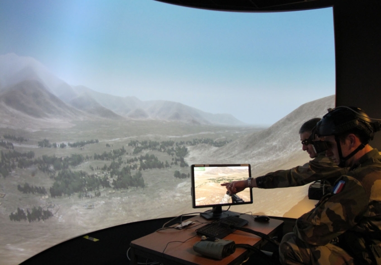 FAC French Air Force Forward Air Controller JTAC military simulation training dome display systems projection systems