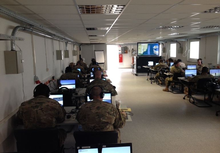 Soldiers use VBS to work on reporting procedures. Credit: US Army