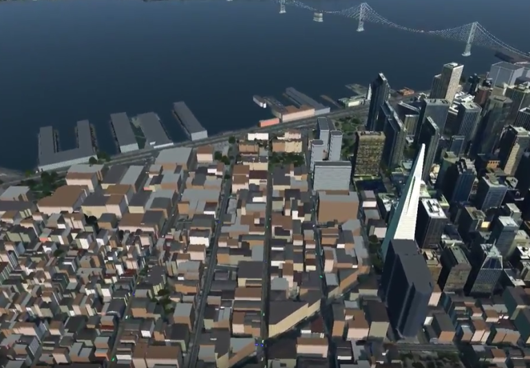 San Francisco in VBS Blue virtual open world 3D earth for military training and simulation